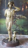 Бронзовая композиция Пастух и собака автор Исидор Бонер (1827 -1901),Франция, фото №2