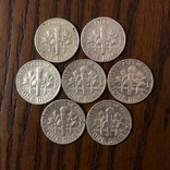 10 Центів  США  Срібло. 1958р.-1964р.  7шт., фото №3