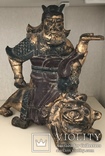 Большая полихромная скульптура. Китай 18-19 в.  Воин на тигре., фото №2