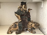Большая полихромная скульптура. Китай 18-19 в.  Воин на тигре., фото №3