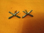 Петличные знаки пара пушкари,анодированы под латунь, фото №2