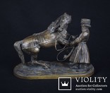 Крестьянин с конем, бронза, фото №2