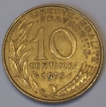 Франція 10 сантимів, 1975, фото №2