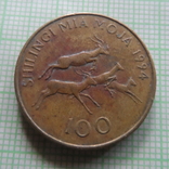 100 шиллингов  1994 Танзания  (,Р.4.9)~, фото №2