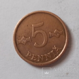 Финляндия 5 пенни 1963 года., фото №2