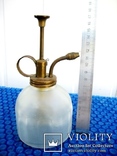 Старовинний пульвілізатор для одеколону, чи духів матового скла, фото №3