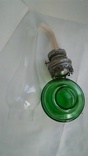 Керосиновая лампа зелёное стекло, фото №5
