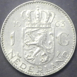 1 гульден Нідерланди 1963 срібло, фото №2