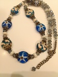 Ожерелье "Океанский мотив",  художественное стекло, с бусинами перламутра. Италия, фото №7