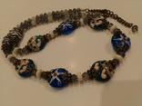 Ожерелье "Океанский мотив",  художественное стекло, с бусинами перламутра. Италия, фото №10