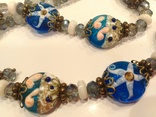 Ожерелье "Океанский мотив",  художественное стекло, с бусинами перламутра. Италия, фото №13