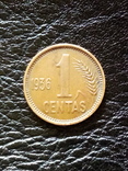 1 цент 1936 Литва, фото №2