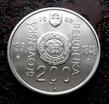 200 крон Словакия 1998 состояние UNC серебро, фото №3