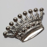 Винтажная серебряная брошь в виде короны, фото №2
