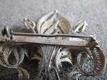 Брошь скань серебро с кораллом ( серебро 800 пр, вес 6 гр), фото №8