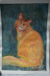 Три акварельных  рисунка.  коты, фото №5
