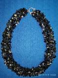 Ожерелье из натурального камня чёрный агат., фото №5