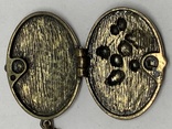 Винтажный эмалевый кулон с секретом (позолота)на цепочке, фото №4