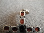Серебряный крест с гранатами (серебро 925 пр, вес 12,7 гр), фото №5