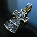 Православный серебряный (925) крест с позолотой., фото №2