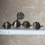 Старый серебряный браслет из монет 86 грамм, фото №12