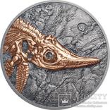 Монголия 500 тугрик 2017 Ихтиозавр серебро 1 Oz Silver evolution of life Ichthyosaur, фото №2