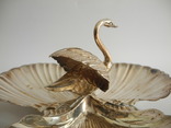 Серебряная Икорница Лебедь ( Серебро 915 пр , вес 116 гр ) Испания, фото №6