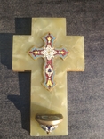 Бронзовий хрест в емалі, онікс, фото №2