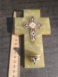 Бронзовий хрест в емалі, онікс, фото №6