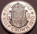 Великобритания UK 1/2 Crown / 1/2 Кроны PROOF 1970 E-II (1-й портрет) из ролла, фото №3