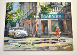 Картина, масло, холст  "Дева и такси" 55х75, фото №10