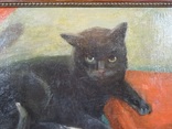 Австрийский художник Натюрморт с черным котом, фото №3