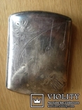 Серебрянный с позолотой портсигар . Старая Польша, 84 проба., фото №2