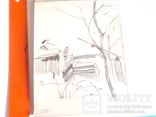 Два ранних рисунка ЗХУ Ерёмина Б.А. + блокнот с набросками, фото №4