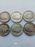 10 центов 1946, 1946, 1952,1956, 1962, 1964 США, серебро, фото №5