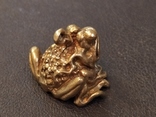 Лягушка денежная бронза брелок колекционная миниатюра, фото №6