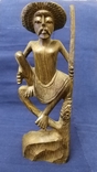 Африканская скульптура " Рыбак ", красное дерево, фото №2