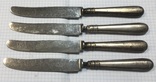 Серебряные ножи 800 пробы - 4 шт., фото №2