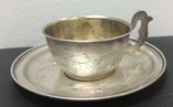 Серебряная кофейная чашечка с блюдцем 875 пробы - 95,4 грамм, фото №2