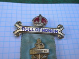 Масонский знак Roll of honor 1964г, фото №6