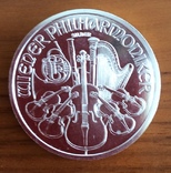 1,5 евро 2009 г.  Венская филармония серебро 999 унция 31.1 г. инвестиционная монета, фото №2