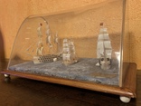 Композиция резные парусные корабли из кости бивня моржа кашалота или слона, фото №2