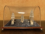 Композиция резные парусные корабли из кости бивня моржа кашалота или слона, фото №9