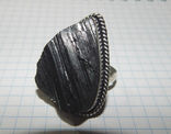 Шерл кольцо с черным турмалином, фото №3