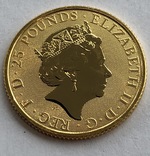 25 фунтов 2019 год Англия золото 7,78 грамм 999,9’, фото №3