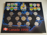 Планшет Канада набор 12+1 монет 25 центов 1999 год. 12 месяцев., фото №2