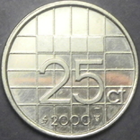 25 центів Нідерланди 2000, фото №3