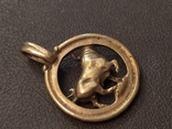 Телец Бык бронза брелок кулон коллекционная миниатюра, фото №5