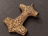 Викинг Тор Молот Руна коллекционная миниатюра бронза брелок кулон, фото №6