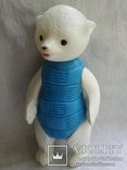 Игрушка белый медведь, Мишка, на резинках, клеймо, пластмасса., фото №2
